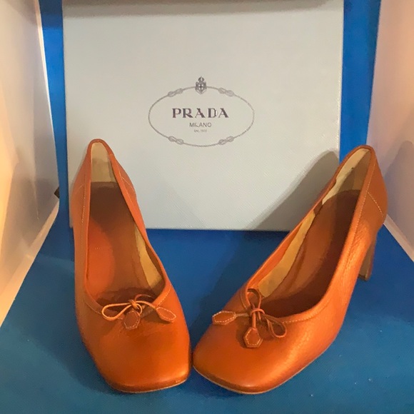 Prada Shoes - 🔥PRADA Brown Leather heels  Women’s shoes 38 1/2